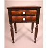 Image 1 : AN EMPIRE MAPLE AND MAHOGANY TWO DRAWER STAND.