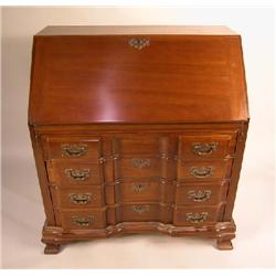 A QUEEN ANNE STYLE MAHOGANY BLOCK-FRONT DESK IN BOSTON TRADITION