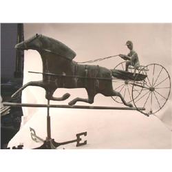 A SULKY AND HORSE WEATHER VANE