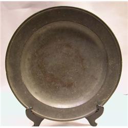 A PEWTER DEEP CHARGER