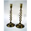 Image 1 : A PAIR OF ARTS & CRAFTS STYLE BRASS ROPE TWIST CANDLE STICKS