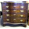 Image 1 : A PAIR OF GEORGE II STYLE WALNUT VENEERED SERPENTINE CHEST OF DRAWERS