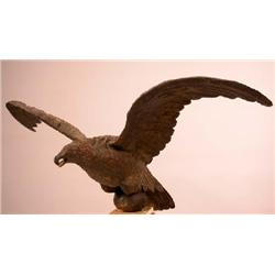 A GILDED TOLE WINGSPREAD EAGLE FINIAL
