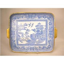 A TIFFANY AND COMPANY CHINESE EXPORT PORCELAIN STYLE PARCEL-GIFT TRAY, 17"W