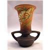 Image 1 : A ROSEVILLE FLORAL SPRAY DOUBLE HANDLED VASE
