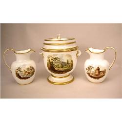 A THREE-PIECE SPODE GARNITURE