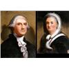 Image 1 : A PAIR OF EGLOMISE PORTRAITS OF GEORGE AND MARTHA WASHINGTON