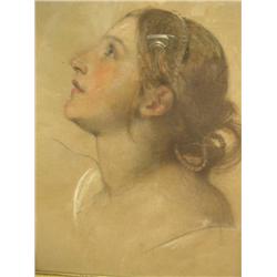 PENCIL STUDY OF A WOMAN'S HEAD