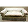 Image 1 : A CONTEMPORARY BLUE AND WHITE SILK UPHOLSTERED LOVESEAT