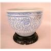 Image 1 : A CHINESE BLUE AND WHITE BOWL ON STAND