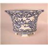 Image 1 : A CHINESE BLUE AND WHITE QUATREFOIL CACHE POT ON STAND