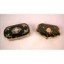 TWO TORTOISESHELL HINGED BOXES