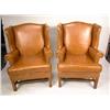 Image 1 : A PAIR OF CHIPPENDALE STYLE UPHOLSTERED EASY CHAIRS