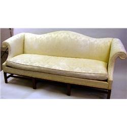 A CHIPPENDALE STYLE CAMELBACK SOFA