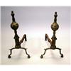 Image 1 : A PAIR OF FEDERAL CAST BRASS STEEPLE-TOP ANDIRONS