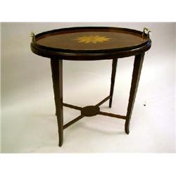 A GEORGE III SATINWOOD-INLAID MAHOGANY TRAY