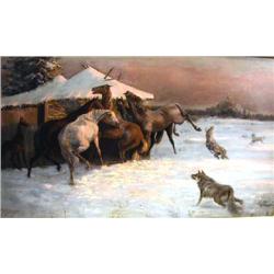 OIL ON CANVAS, ANNA V. HARVEY, 1892