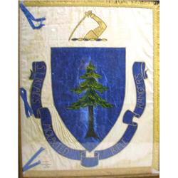 A PAINTED SILK BATTLE FLAG