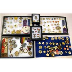 SIX GROUPS OF MISCELLANEOUS PINS AND BUTTONS