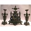 Image 1 : A VICTORIAN PATINATED METAL THREE PIECE GARNITURE SET