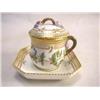 A ROYAL COPENHAGEN "FLORA DANICA" PATTERN PORCELAIN COVERED POT-DE-CREME WITH UNDERPLATE