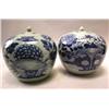 Image 1 : A PAIR OF ORIENTAL BLUE DECORATED GINGER JARS