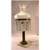 Image 1 : A BRASS COLUMNAR AND FROST DECORATED TABLE LAMP