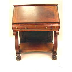 A WALNUT SLANT FRONT DESK