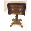 Image 1 : A MAHOGANY THREE DRAWER DROP LEAF WORK TABLE
