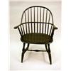 Image 1 : THE RIDGLEY FAMILY PAIR OF RARE BLACK-PAINTED SACK BACK WINDSOR ARMCHAIRS