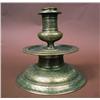 Image 1 : A ROCOCO ENGRAVED AND BRASS MID-DRIP CANDLESTICK
