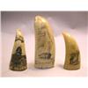 Image 1 : THREE TOOTH-FORM SCRIMSHAWED ITEMS