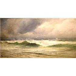 AN OIL ON CANVAS, SEASCAPE