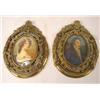 Image 1 : A PAIR OF PORTRAIT MINIATURES IN OVAL BRASS REPOUSSE FRAMES