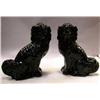 Image 1 : A PAIR OF STAFFORDSHIRE EBONIZED SPANIELS