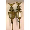 Image 1 : A PAIR OF BRASS CARRIAGE LANTERNS