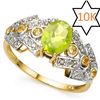Image 1 : **** FEATURE ITEM **** RING - 1.00 CT MULTI COLOR GEMSTONE & DIAMOND 10KT SOLID YELLOW GOLD - INCLUD