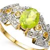 Image 3 : **** FEATURE ITEM **** RING - 1.00 CT MULTI COLOR GEMSTONE & DIAMOND 10KT SOLID YELLOW GOLD - INCLUD