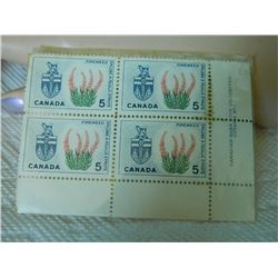 STAMPS - CANADA 5 CENTS - 1966 - FIRE WEED  - 4 TTL