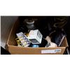 Image 2 : MISC BOX OF CERAMIC CAT, FOOD SEALER AND OTHER HOUSEHOLD ITEMS