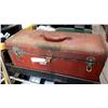 Image 1 : LARGE RED TOOLBOX AND GARDEN TOTE OF LONG BOLTS ETC