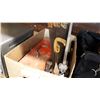 Image 1 : RED TOOL BOX AND BOX LOT OF SAWS ETC