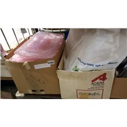 TWO BOXES OF BUBBLE BAGS AND PACKING FOAM