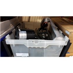 TOTE OF GARDEN LIGHTS AND SPRINKLER