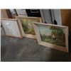 Image 1 : TWO SIGNED OIL ON BOARD PAINTINGS AND PHOTO FRAME