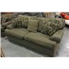 Image 2 : GREEN FABRIC LOVE SEAT AND SOFA BY SKLAR PEPPLAR