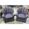 Image 2 : PAIR OF UPHOLSTERED CHANNEL BACK OCCASIONAL CHAIRS