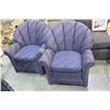 Image 3 : PAIR OF UPHOLSTERED CHANNEL BACK OCCASIONAL CHAIRS