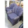 Image 4 : PAIR OF UPHOLSTERED CHANNEL BACK OCCASIONAL CHAIRS