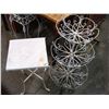 Image 1 : WOOD TOP END TABLE AND WHITE 3 TIER METAL PLANT STAND